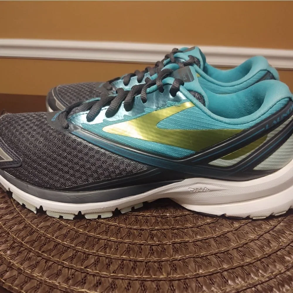 Brooks Launch 4 Women's Running Shoes Gray Green
